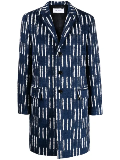 Off-White Shibori jacquard coat Blue OMER083F23FAB0024600