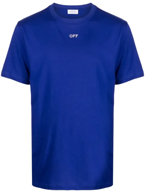 Off-White Arrows Stitch cotton T-shirt Blue OMAA027F23JER0086901