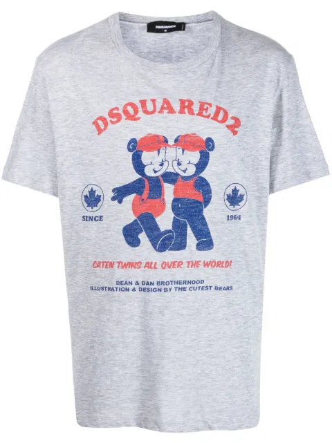 DSQUARED2 logo-print short-sleeve T-shirt Grey S74GD1181S22146