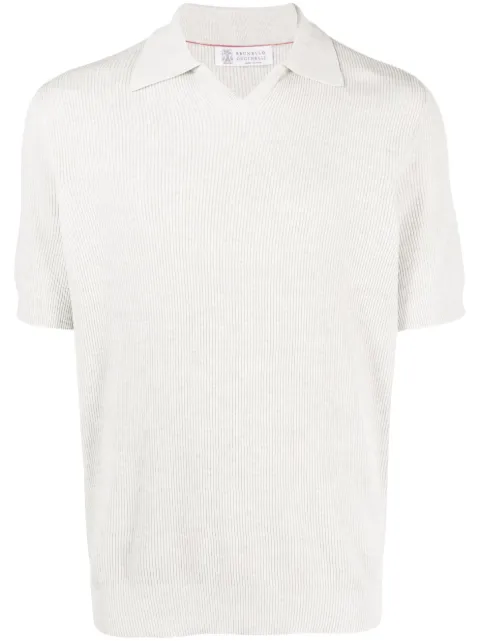 Brunello Cucinelli ribbed-knit T-shirt Grey M29400015CI807