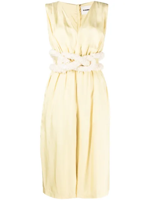 Jil Sander cut-out belted satin jumpsuit Yellow J03FP0101J65052