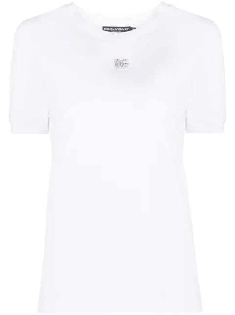 Dolce & Gabbana crystal-embellished T-shirt White F8U08ZG7B3U