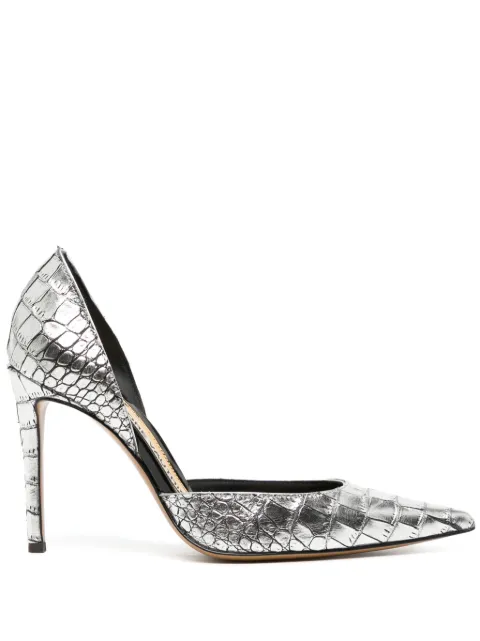 Alexandre Vauthier crocodile-effect leather pumps Silver AVE3600001