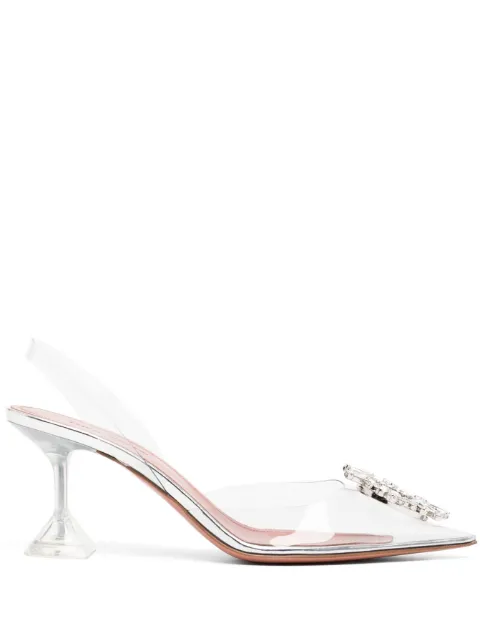 Amina Muaddi Begum glass sling White BEGUMGLASSSLING70