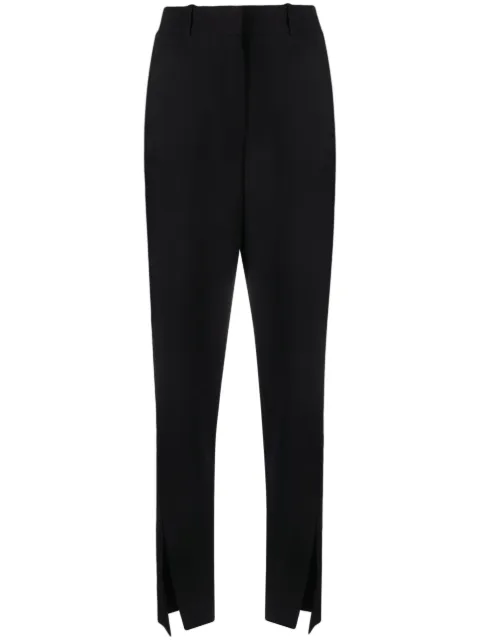 Balmain split-hem virgin wool tapered trousers Black BF1PO100WC09