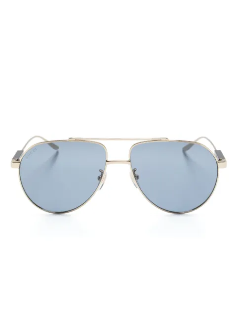 Gucci Eyewear logo-debossed pilot-frame sunglasses Gold GG1311S