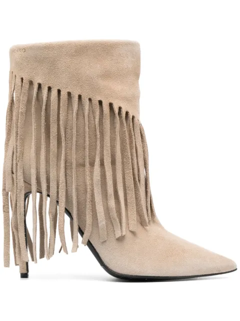 PINKO 120mm fringe-detail ankle boots Neutrals 100573A0N8
