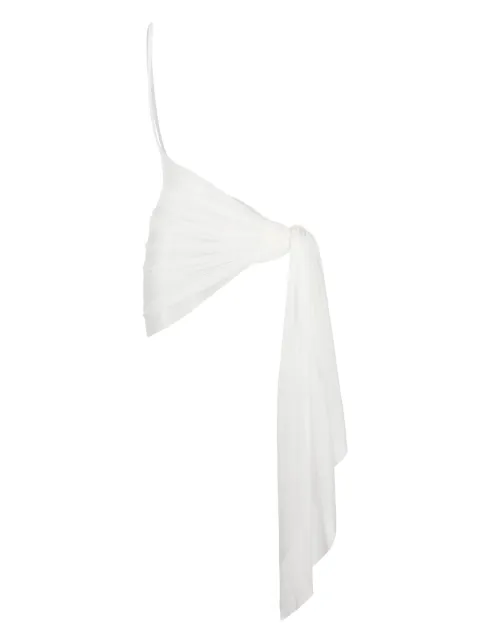 Mugler one-shoulder sheer pareo White 23S5BW0009695