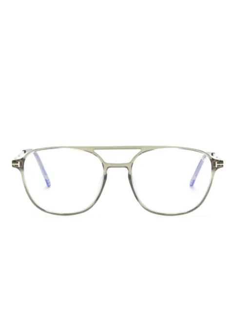TOM FORD Eyewear thin-arms pilot-frame glasses Grey FT5874B