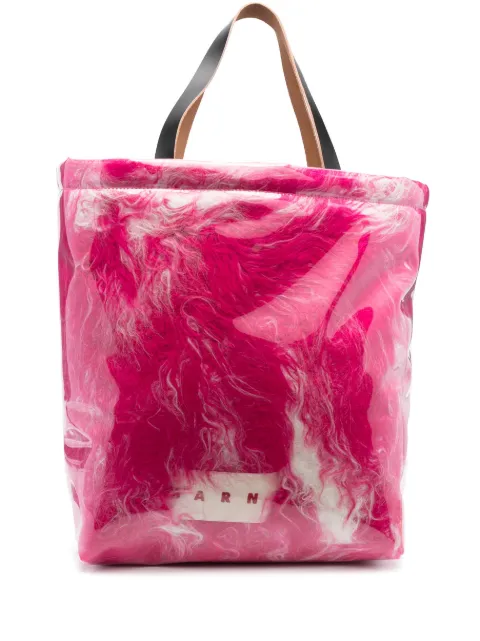 Marni covered-shearling tote bag Pink SHMQ0058U0P5788