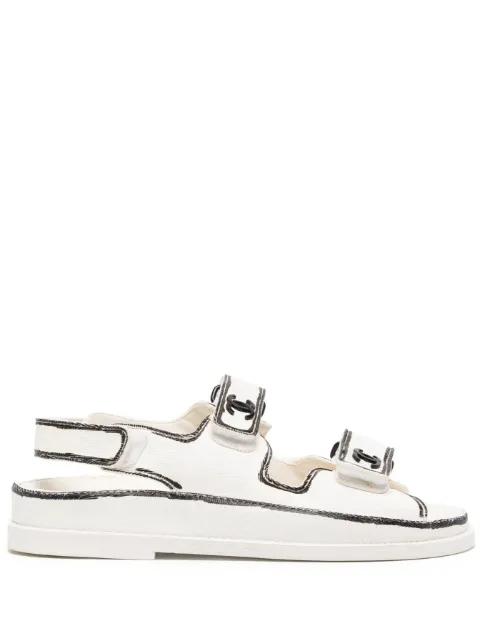 CHANEL Pre-Owned 2022 CC logo Dad sandals White CSCRCHSAN6956