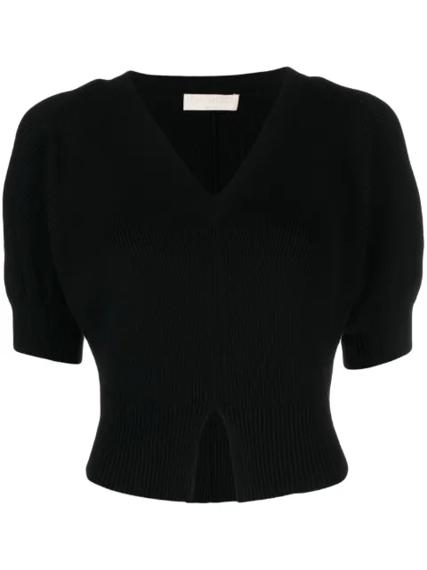 Ulla Johnson Eila ribbed V-neck top Black PF230711