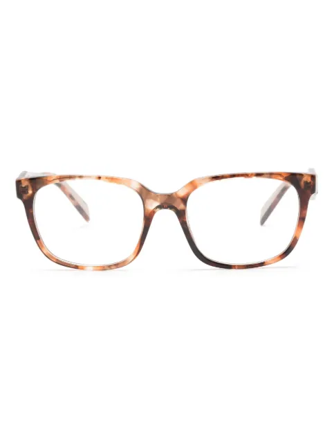 Prada Eyewear tortoiseshell-effect square-frame glasses Brown PR17ZV