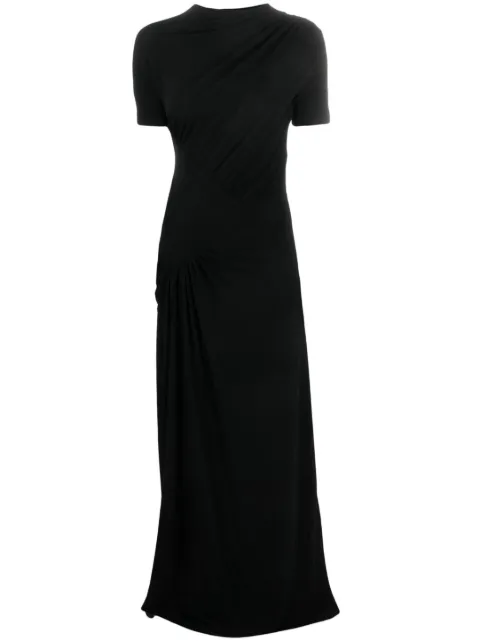 Givenchy gathered short-sleeve maxi dress Black BW21MQ30XK