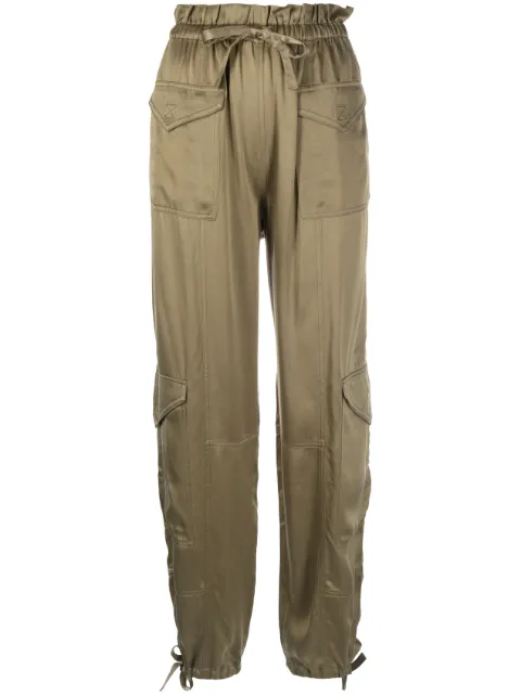 GANNI tapered cargo trousers Green F8194