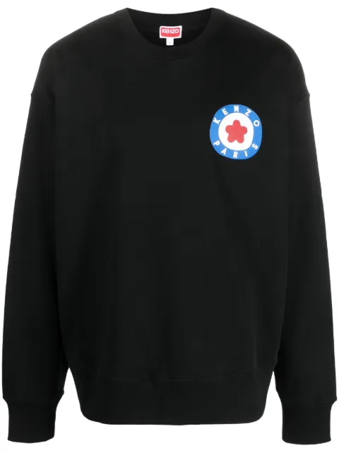Kenzo logo-print cotton sweatshirt Black FD65SW0734MF