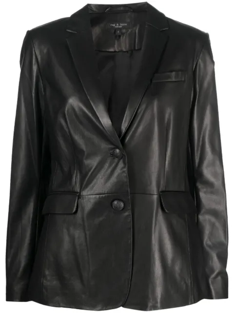 rag & bone Charles single-breasted leather blazer Black WAW23P4008NT08