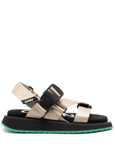 GANNI Performance Webbing flat sandals Neutrals S2160