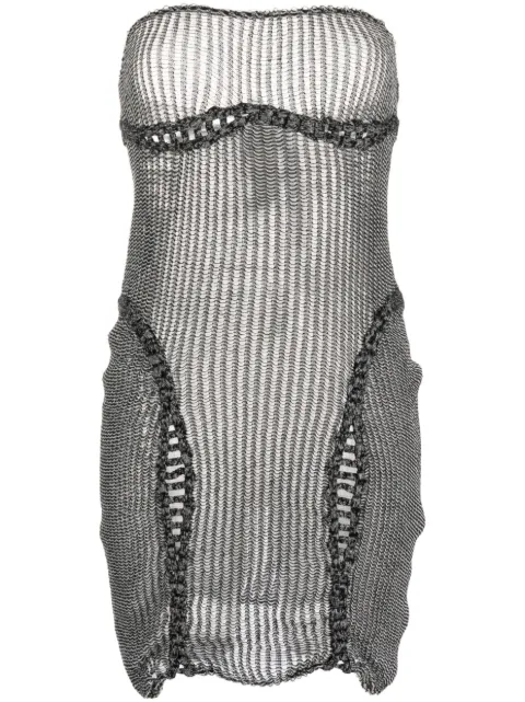 Isa Boulder crochet knit dress Black 23DR04C