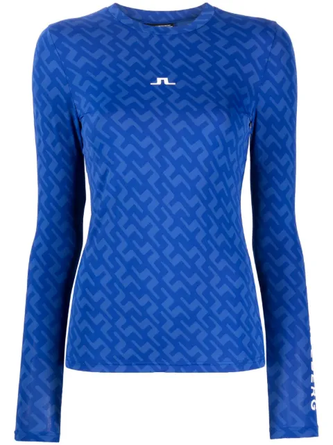 J.Lindeberg logo-print compression top Blue GWJT08474