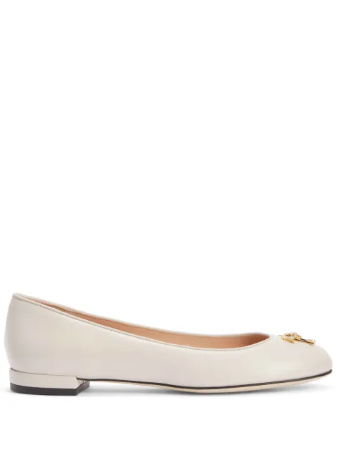Giuseppe Zanotti Riziana logo-embellished ballerina shoes Neutrals I360012003