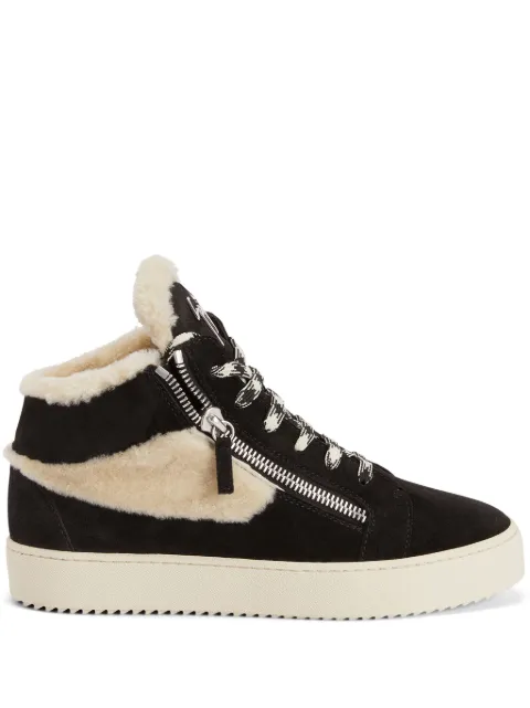 Giuseppe Zanotti Kriss Ice shearling-embellished sneakers Black RW30036001