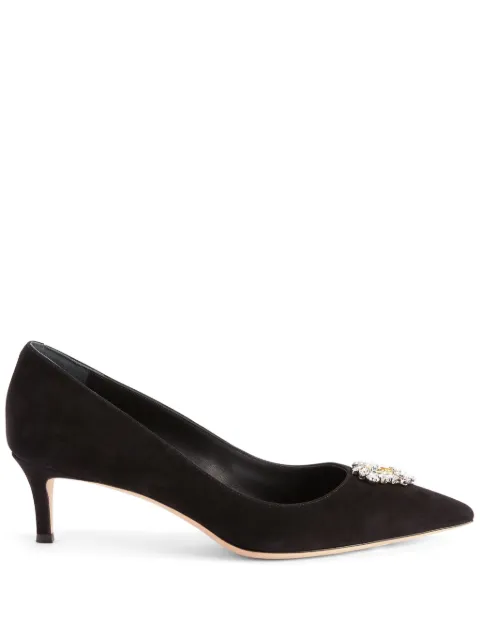 Giuseppe Zanotti crystal-embellished leather pumps Black I360019001