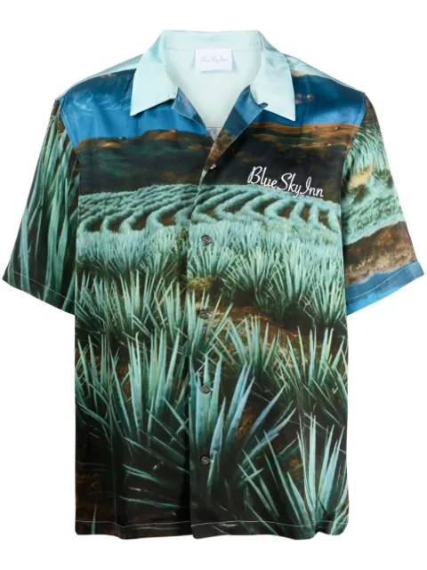 BLUE SKY INN Agave graphic-print shirt Blue BS2302SH031