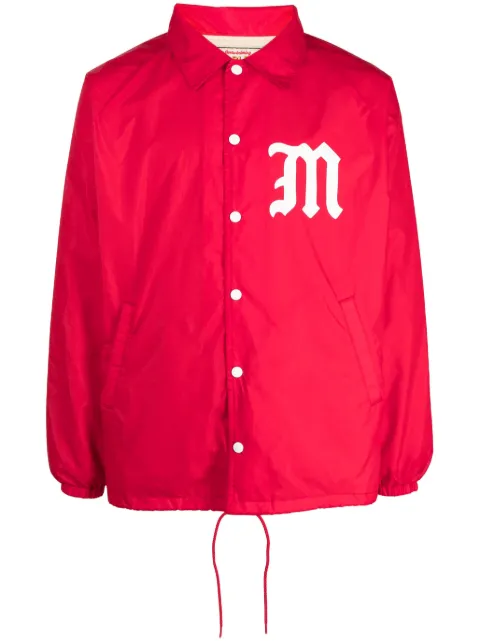 SAINT MXXXXXX logo-print snap-button jacket Red SMS230000067