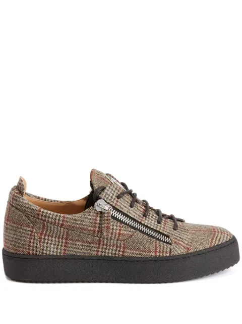 Giuseppe Zanotti Frankie check-pattern double-zip low-top sneakers Neutrals RU30050002