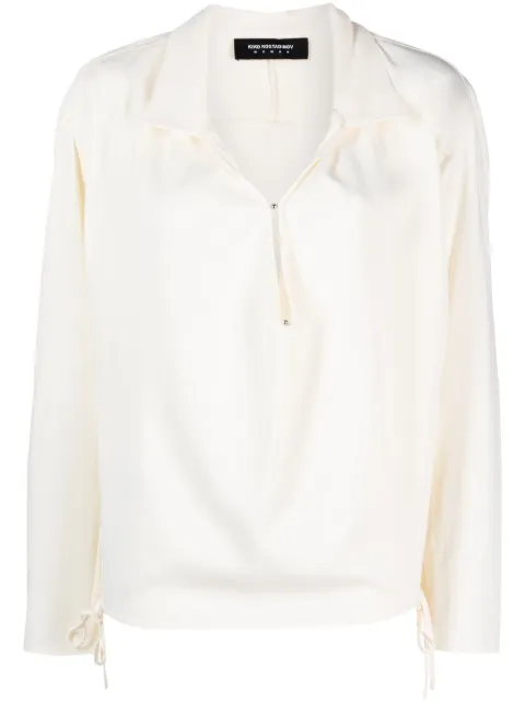 Kiko Kostadinov pointed-flat collar blouse Neutrals TWOWAYSHIRT
