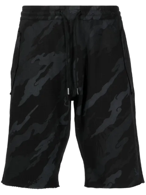 Maharishi Bonsai Forest-print cotton shorts Blue 4321