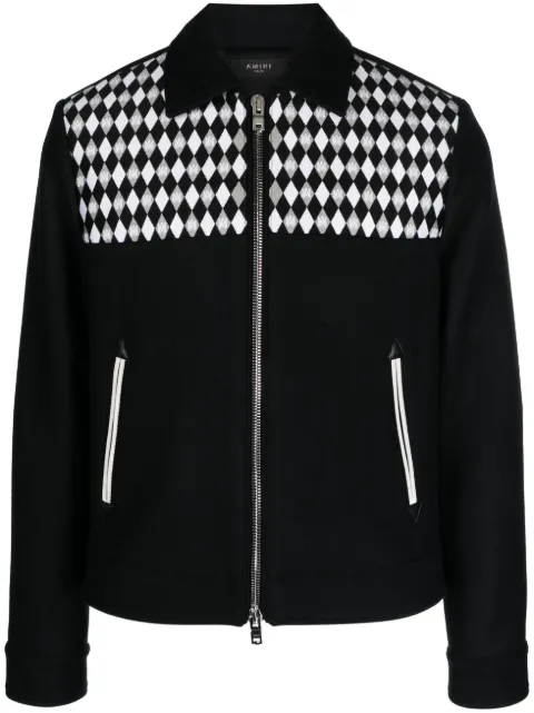 AMIRI diamond-embroidered work jacket Black AW23MOS082