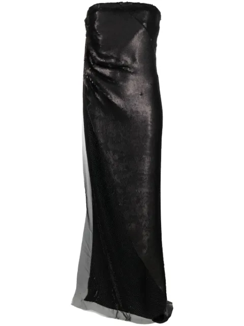 Rick Owens Luxor asymmetric sequinned top Black RO02C1155SEM1