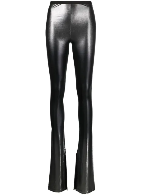 Rick Owens Lilies Carmen metallic flared trousers Silver LI02C2331GVIDEG