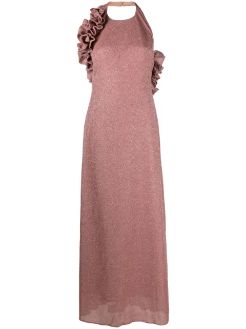 Rayane Bacha Olivia metallic maxi dress Pink RBRTWSS2311