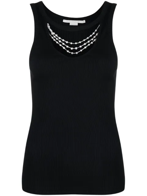 Stella McCartney bead-detailed tank top Black 6J02113SPX69