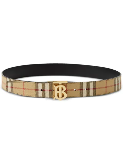 Burberry reversible check TB belt Brown 8070286