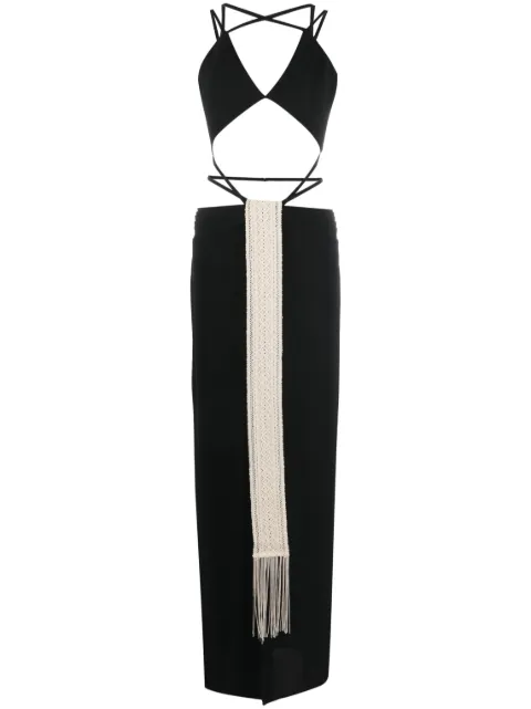 Rayane Bacha Stone cut-out maxi dress Black RBRTWSS2307