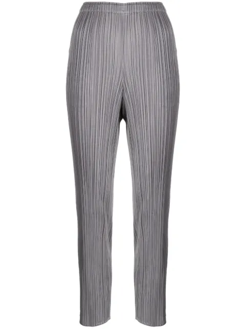 Pleats Please Issey Miyake plissé cropped trousers Grey PP36JF111