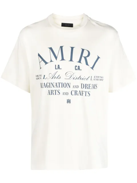 AMIRI logo-print cotton T-shirt Neutrals AW23MJG016