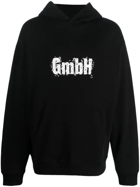 GmbH logo-print organic-cotton hoodie Black ABBASSS23