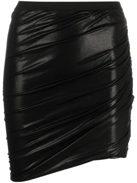 Rick Owens Lilies Jade high-shine draped miniskirt Black LI02C2302GVI