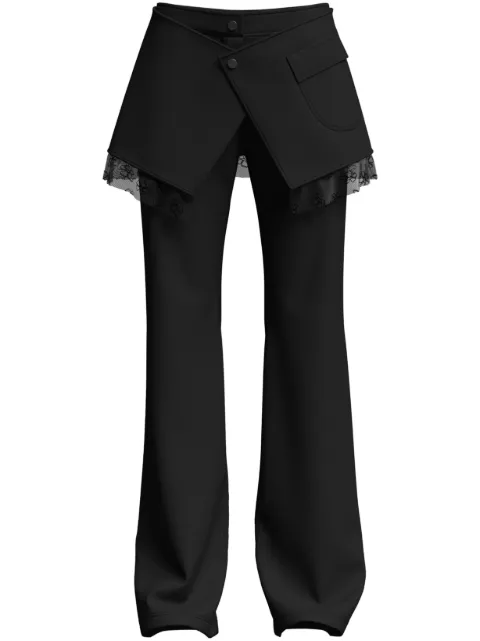 Maccapani layered flared trousers Black 23IM2M0B0204077