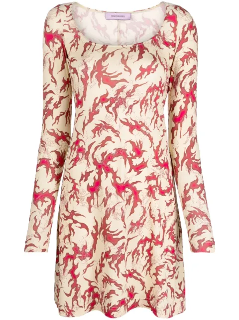 Maccapani graphic-print jersey minidress Red 23IM2MH0204767