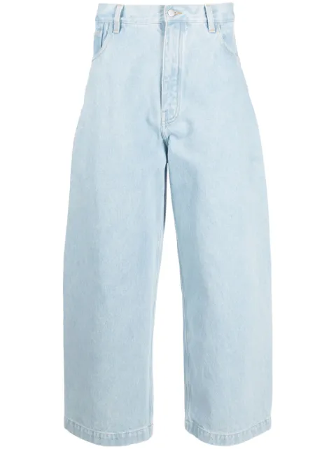 Studio Nicholson cropped wide-leg jeans Blue PAOLOSNM102314OZTWILLDENIMBLEACHWASH