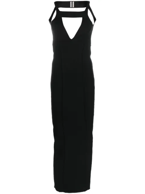 Rick Owens cut-out sleeveless maxi dress Black RP02C1689