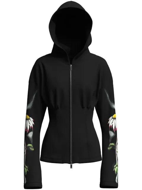 Maccapani floral-print zip-up hoodie Black 23IM2M0E060