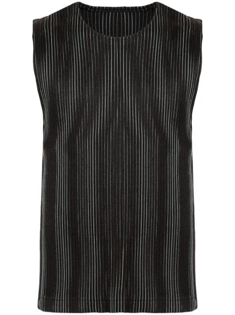 Homme Plissé Issey Miyake pleated tank top Black HP38FE321