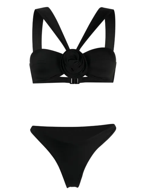 La Reveche flower-detail bikini set Black LR23TB05